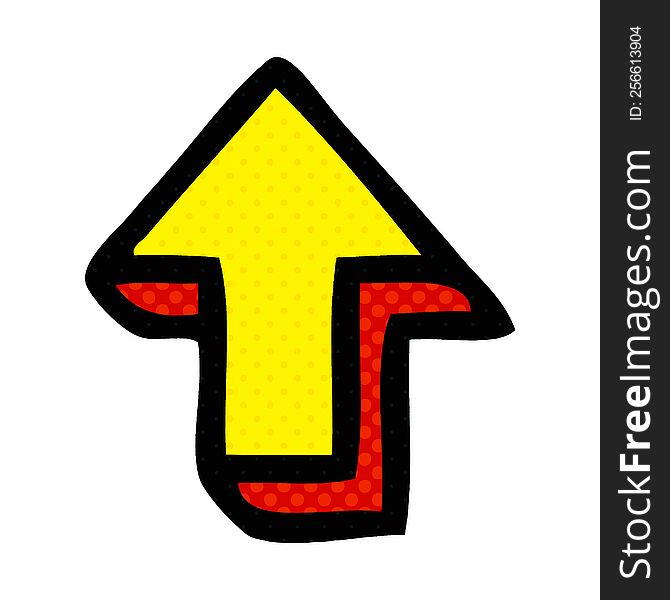 comic book style cartoon of a directional arrow