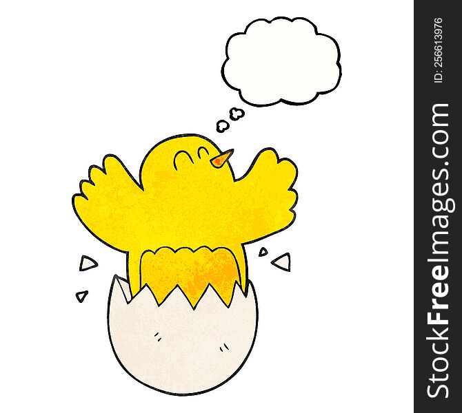 freehand drawn thought bubble textured cartoon hatching egg