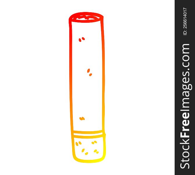 warm gradient line drawing of a cartoon tobacco cigarette