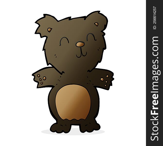 cartoon cute black bear cub
