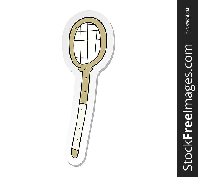 sticker of a cartoon tennis racket