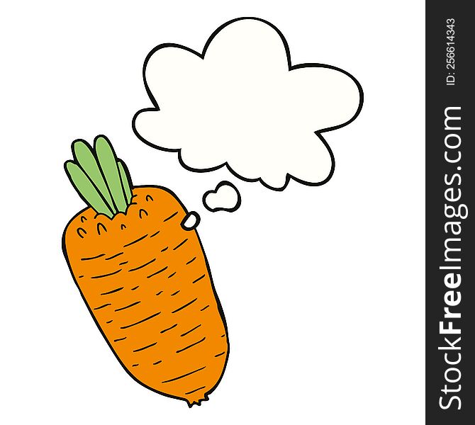 Cartoon Vegetable And Thought Bubble
