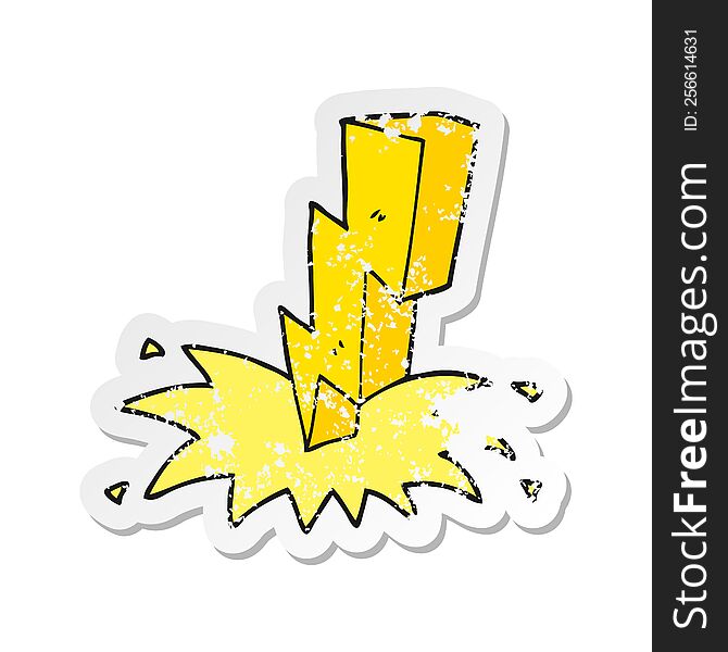 retro distressed sticker of a cartoon lightning bolt
