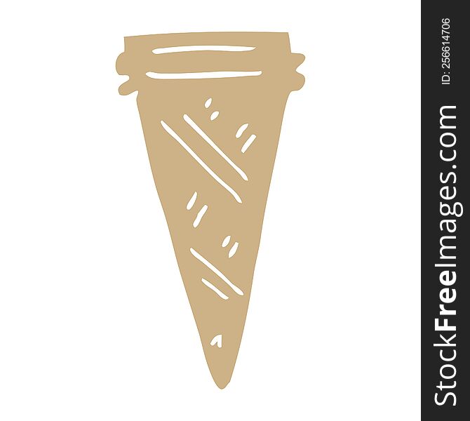 Flat Color Style Cartoon Ice Cream Cone
