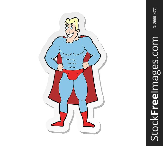 sticker of a cartoon superhero