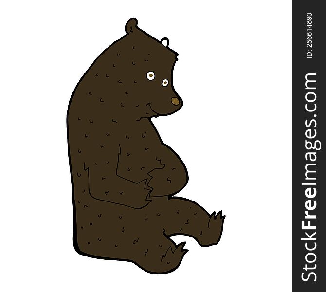 Cartoon Happy Black Bear