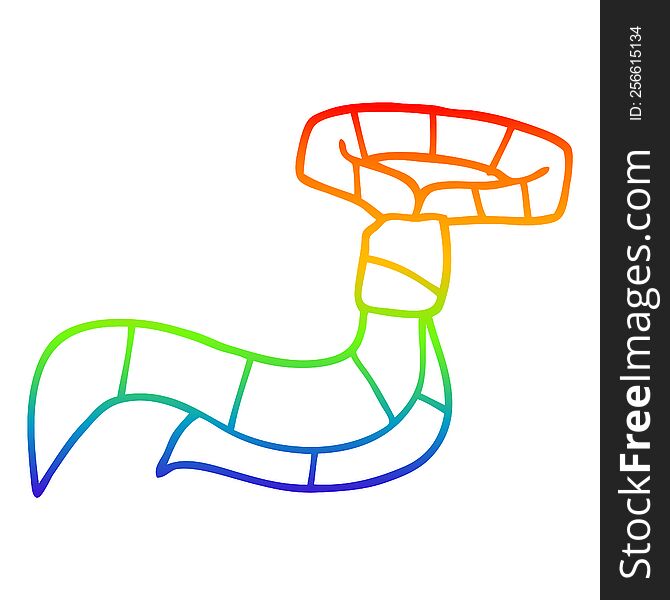 Rainbow Gradient Line Drawing Cartoon Office Tie