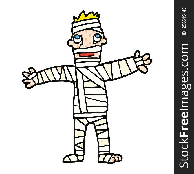 Comic Book Style Cartoon Man In Bandages