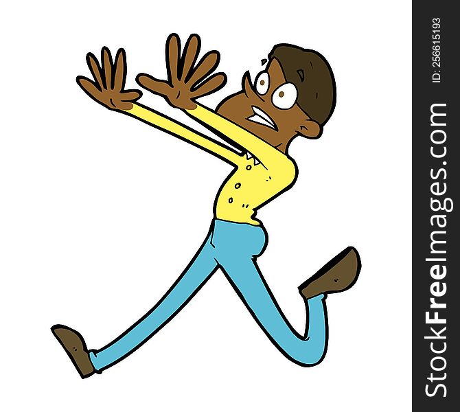 cartoon man running away