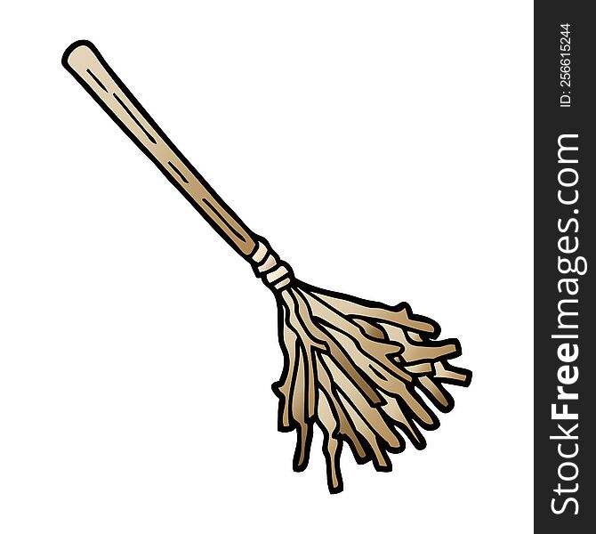 vector gradient illustration cartoon witches broomstick