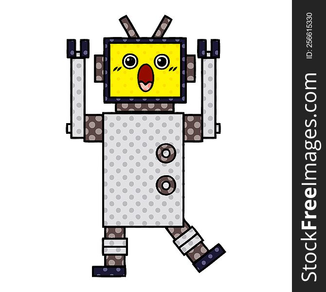 Comic Book Style Cartoon Robot