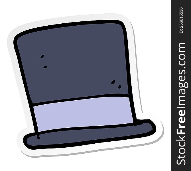 Sticker Of A Cartoon Top Hat