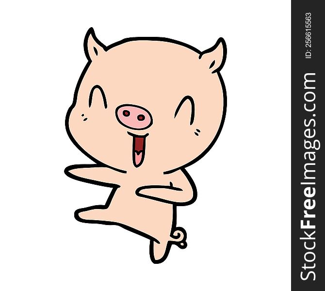 cartoon pig dancing. cartoon pig dancing