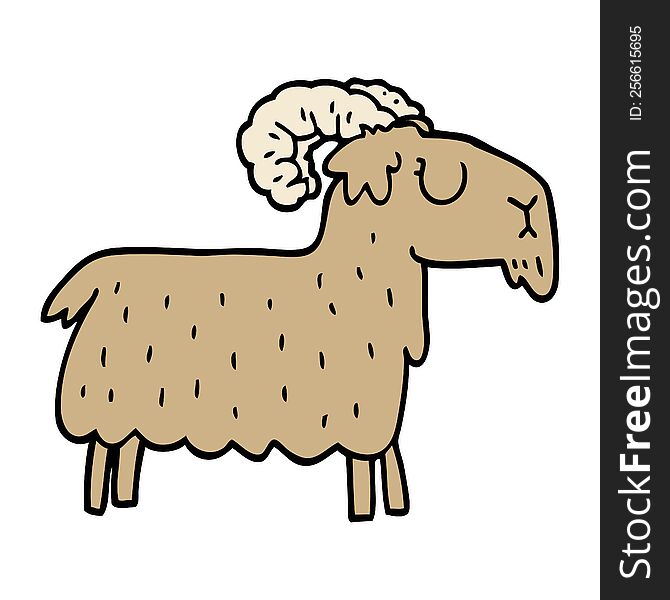 cartoon doodle stubborn goat