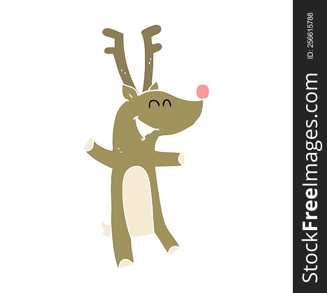 flat color illustration of reindeer. flat color illustration of reindeer