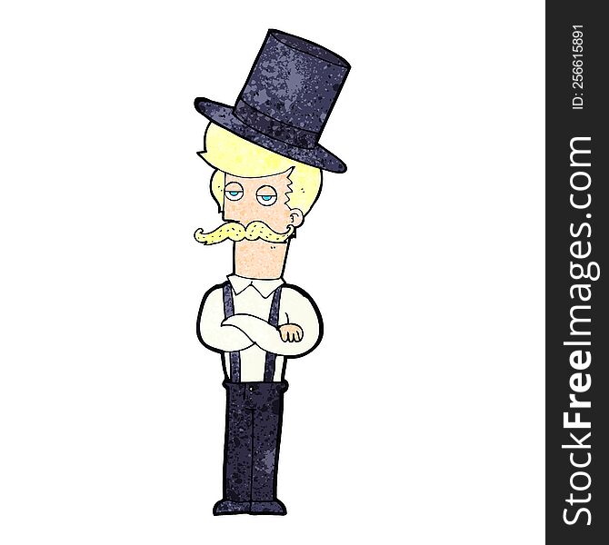 cartoon man wearing top hat