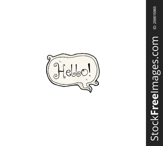 Cartoon Hello Speech Bubble