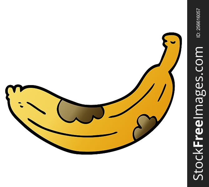 cartoon doodle turning banana