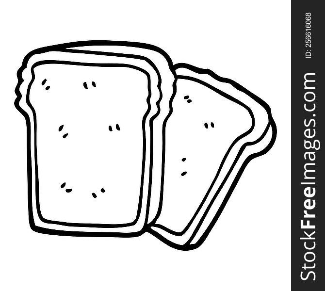 line drawing cartoon slices of bread