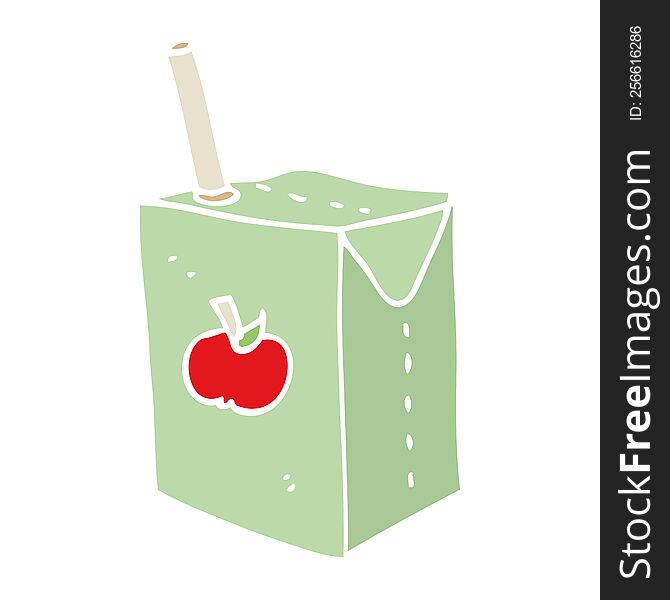 flat color style cartoon apple juice box