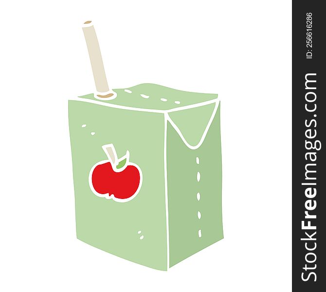 Flat Color Style Cartoon Apple Juice Box