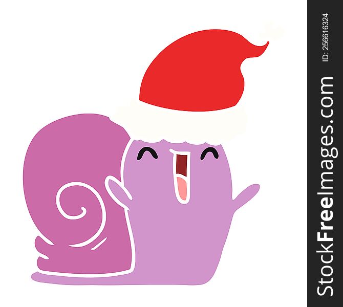 Christmas Cartoon Of Kawaii Snail