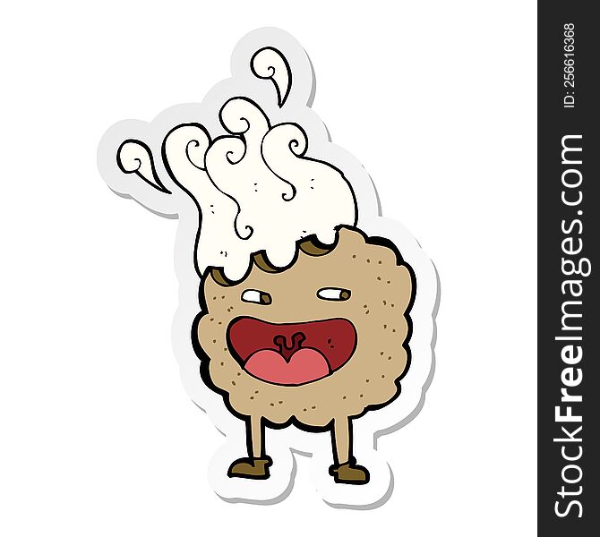 Sticker Of A Cookie Cartoon Character
