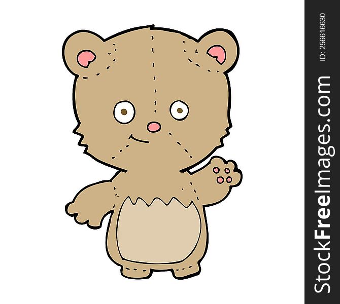 Cartoon Teddy Bear Waving