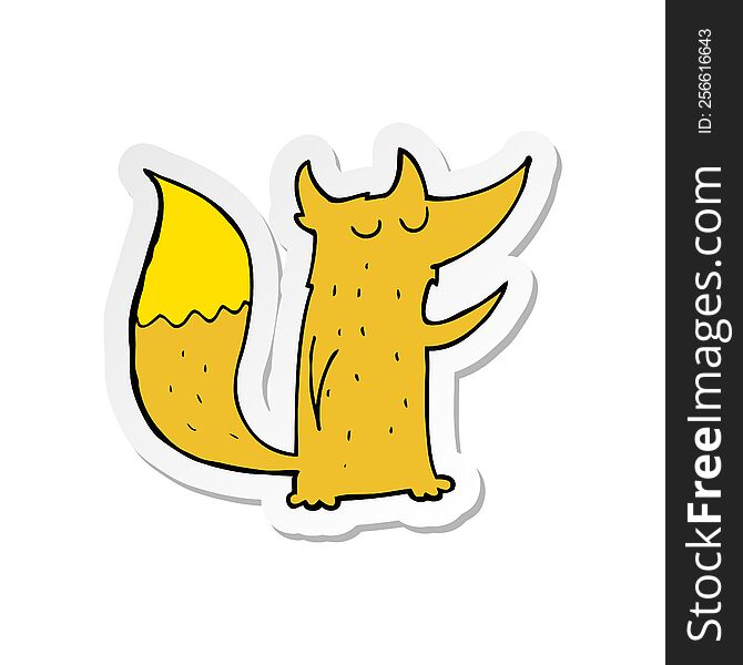 Sticker Of A Cute Cartoon Fox