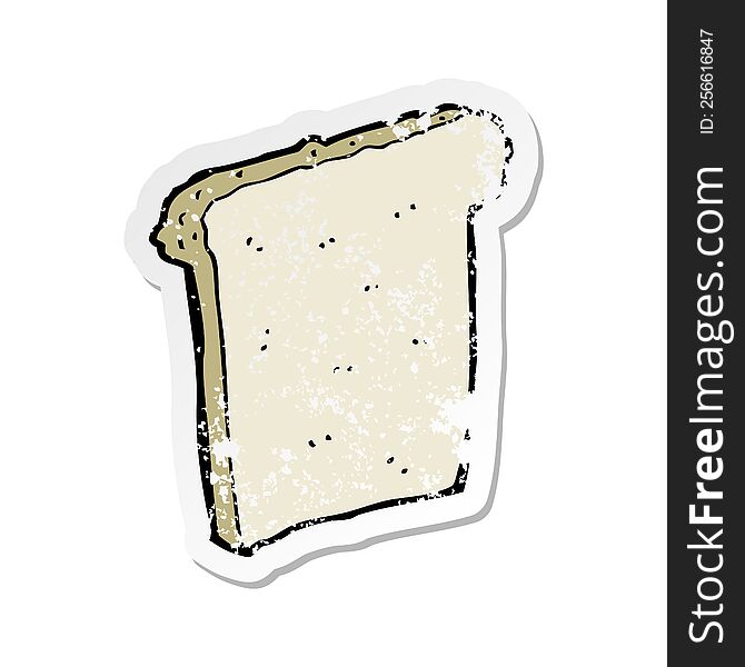 Retro Distressed Sticker Of A Cartoon Slice Of Bread