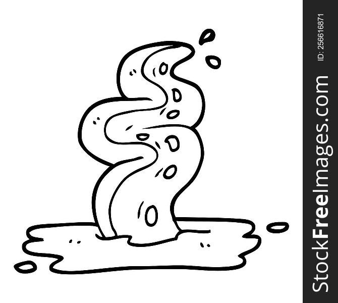 line drawing cartoon spooky tentacle