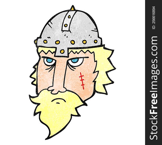 freehand textured cartoon viking warrior