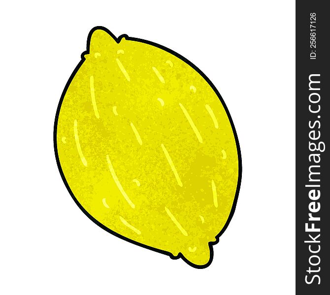 textured cartoon illustration of a lemon. textured cartoon illustration of a lemon