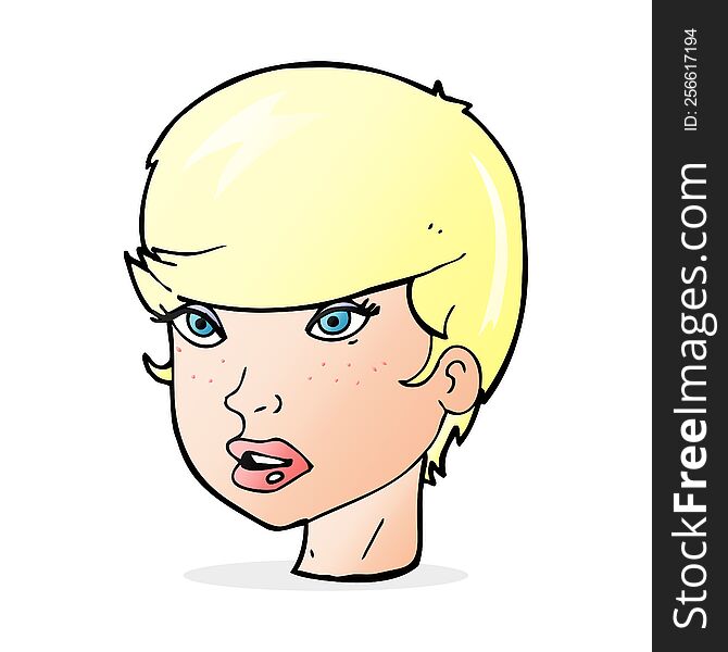 Cartoon Pretty Female Face