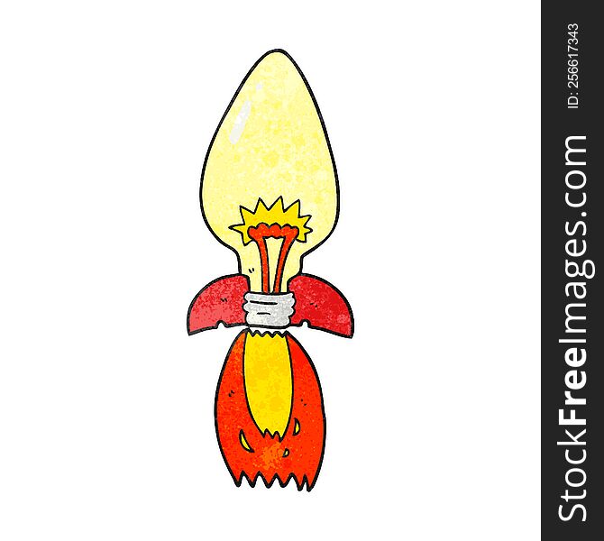Textured Cartoon Amazing Rocket Ship Of An Idea