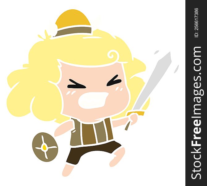 Cartoon Of Kawaii Viking Child