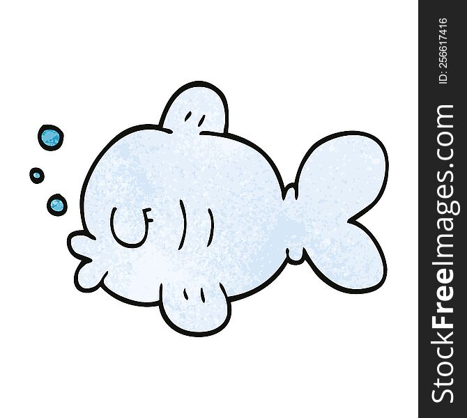 cartoon doodle fish swimming