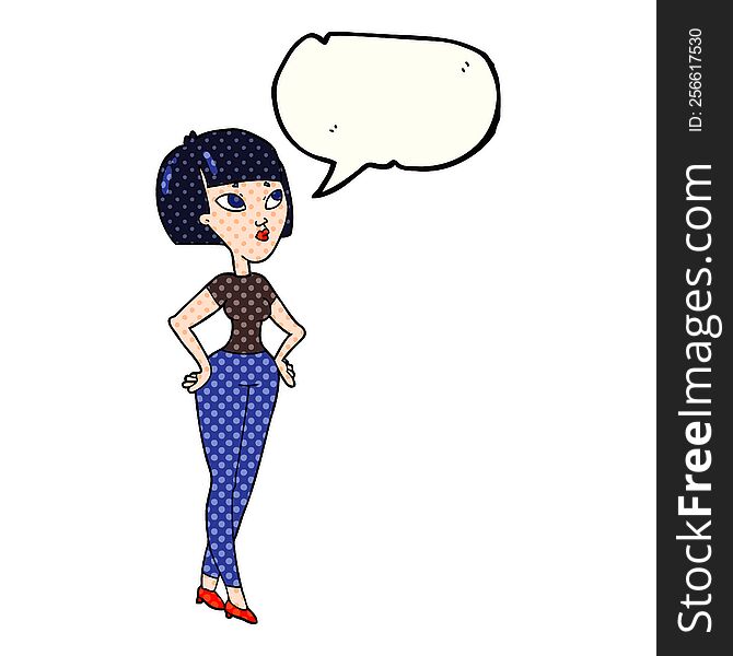 Comic Book Speech Bubble Cartoon Woman