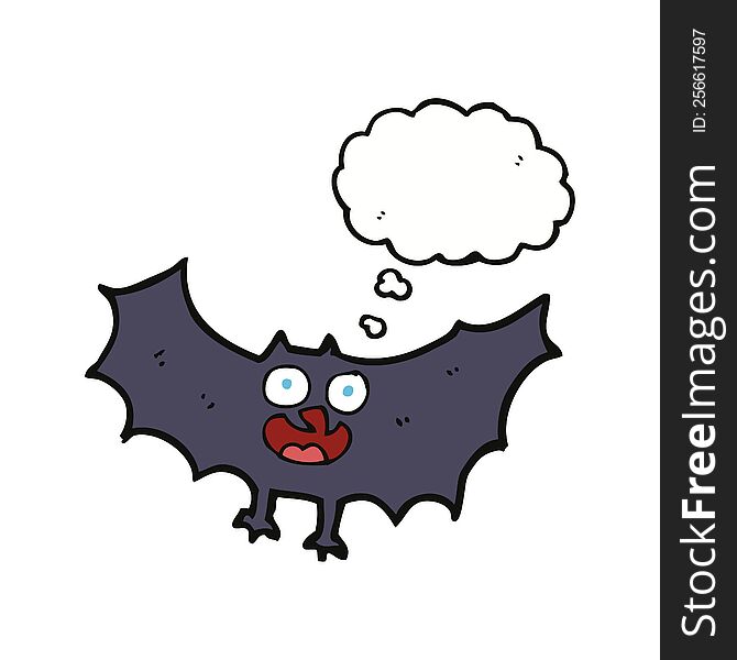 Cartoon Bat With Thought Bubble