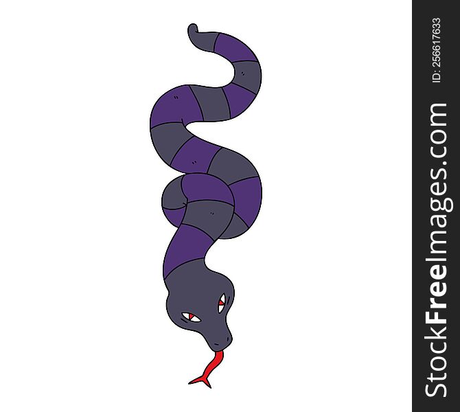 Quirky Hand Drawn Cartoon Snake