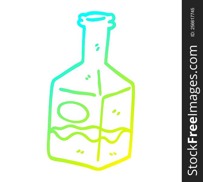 cold gradient line drawing of a cartoon drink in decanter