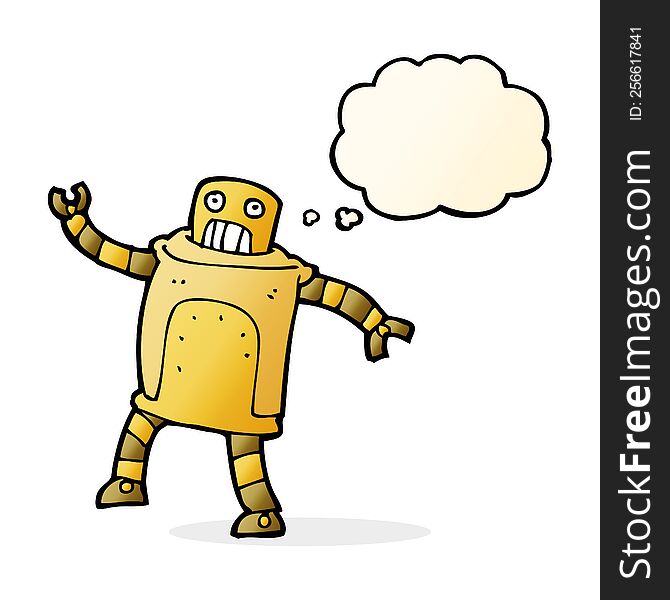 Cartoon Robot With Thought Bubble