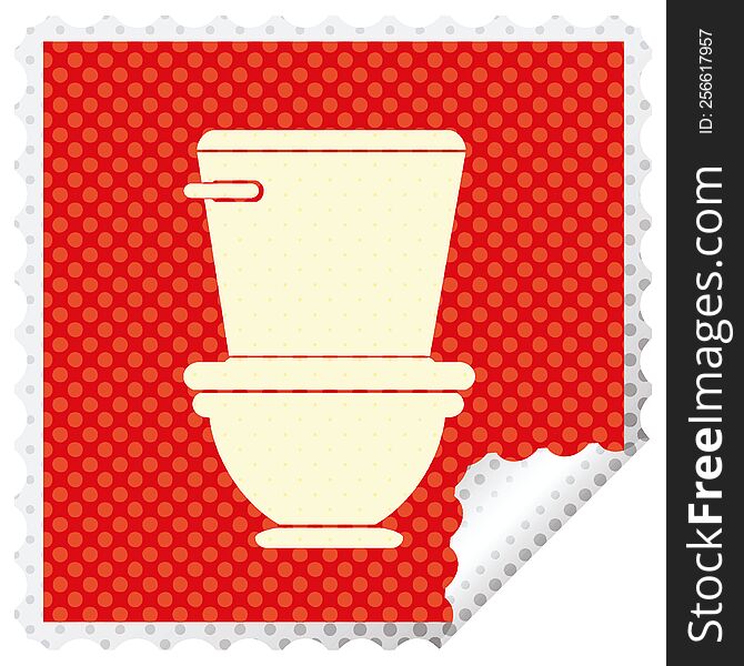 toilet square peeling sticker vector illustration