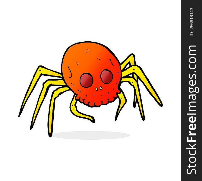 cartoon spooky skull spider. cartoon spooky skull spider