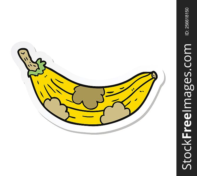 Sticker Of A Cartoon Old Banana