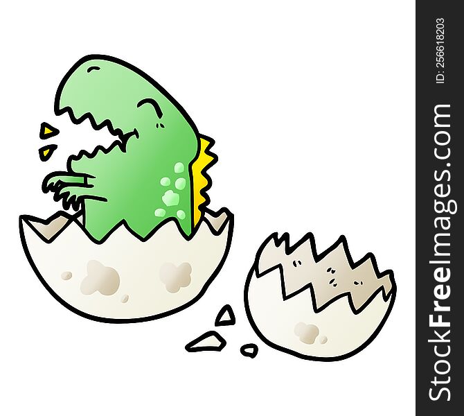 cartoon dinosaur hatching from egg. cartoon dinosaur hatching from egg