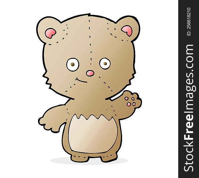 Cartoon Teddy Bear Waving