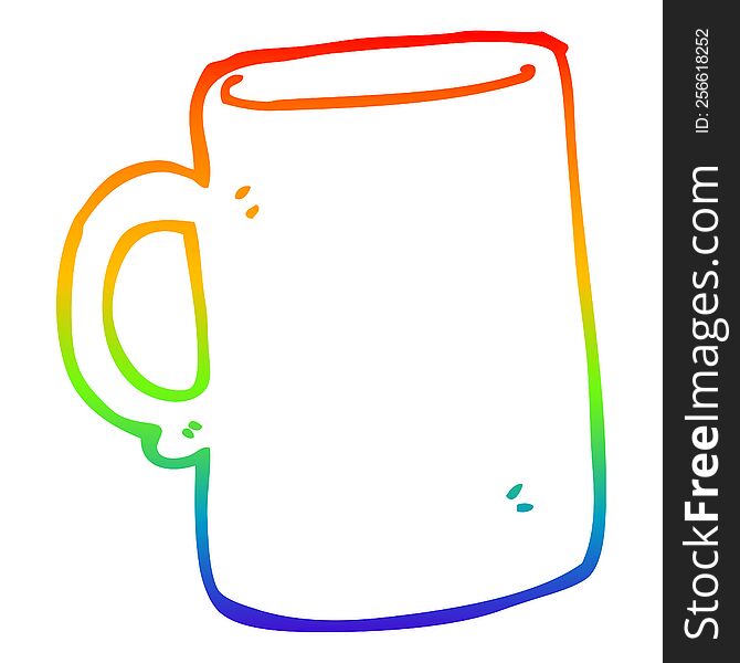 Rainbow Gradient Line Drawing Cartoon Mug