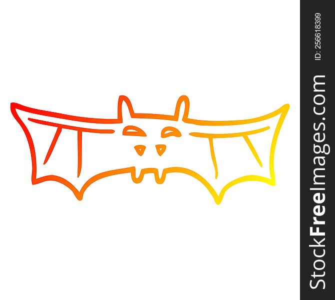 Warm Gradient Line Drawing Cartoon Halloween Bat