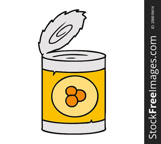 Cartoon Doodle Of A Can Of Peaches